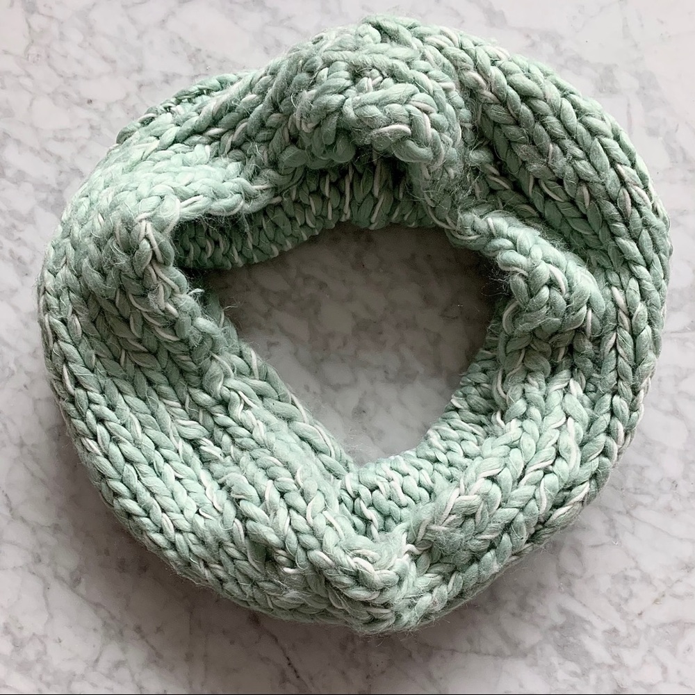 Topshop | Knit Infinity Scarf | Light Green